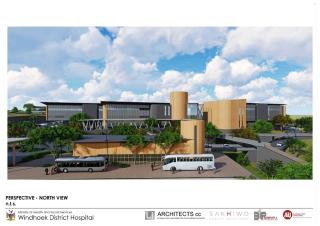 WINDHOEK, 10 October 2026 - An architectural design of the proposed Windhoek District Hospital in the Havana suburb. Project proposals and preliminary bulk works are underway, with major construction set to begin in 2027. (Photo: Contributed) NAMPA.