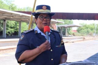 WINDHOEK, 13 October 2026 - Acting Inspector-General of the Namibian Police Force, Major General Anne-Marie Nainda, during the official launch of TransNamib Rail Safety Week 2026

(Photo by: Chelva Wells) NAMPA