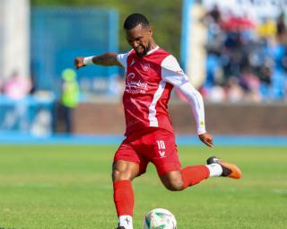 GABORONE, 17 October 2026 - African Stars player Willy Stephanus while in action during their Confederation of African Football (CAF), Champions League second round first priliminary game against Orlando Pirates at the National Stadium of Botswana in Gaborone. Pirates won the match 1-0. (Photo by: Hesron Kapanga) NAMPA