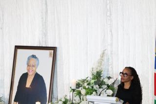 
WINDHOEK, 20 October 2026 – Katchina Shiluwa-Marino paying tribute to her late mother Penehupifo Pohamba as a humble and loving mother (Photo: Andreas Thomas) NAMPA
