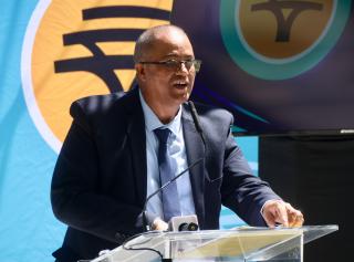 WINDHOEK, 27 October 2026 - Namibia Football Association Vice-President Jakobus Markus pictured during the official launch of the Women’s Super League in Windhoek. (Photo by: Hesron Kapanga) NAMPA