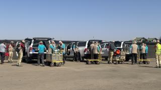 SWAKOPMUND, 28 October 2026 - CTBTO Scientists and experts arriving back to the base of operations in Swakopmund after a field exercise scenarios on nuclear detection outside of Arandis. (Photo by: Isabel Bento) NAMPA
