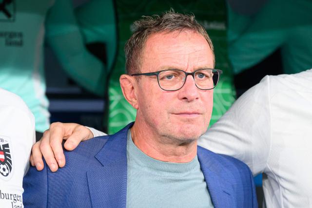 Austria’s head coach Ralf Rangnick looks on prior to the kick off of the Group B3 Nations League football match between Slovenia and Austria at The Stadium Stozice in Ljubljana on September 6, 2024. (Photo by Jure Makovec / AFP)