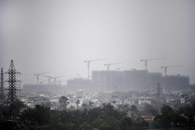 A general view shows heavy rains and gusty winds from Typhoon Yagi in Hai Phong city on September 7, 2024. Super Typhoon Yagi threatened to be the strongest storm in over a decade to hit heavily populated areas of southern China, while tens of thousands of people also prepared to seek shelter in neighbouring Vietnam. (Photo by Nhac NGUYEN / AFP)