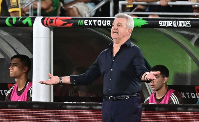 Mexico's coach Javier Aguirre reacts during the international friendly football match between Mexico and New Zealand at the Rose Bowl Stadium in Pasadena, California, on September 7, 2024. (Photo by Frederic J. BROWN / AFP)