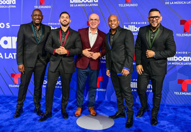 Colombian band Grupo Niche attends the 2024 Billboard Latin Music Awards at the Fillmore Miami Beach at Jackie Gleason Theater in Miami Beach, Florida, October 17, 2024. (Photo by Giorgio VIERA / AFP)