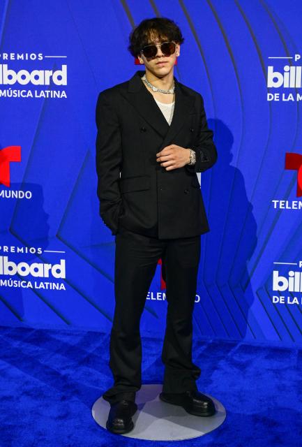 US singer Xavi attends the 2024 Billboard Latin Music Awards at the Fillmore Miami Beach at Jackie Gleason Theater in Miami Beach, Florida, October 17, 2024. (Photo by Giorgio VIERA / AFP)