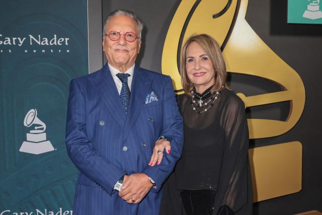 Cuban-US jazz musician Arturo Sandoval and his wife Carmen Marianela Sandoval attend the Latin Recording Academy's Person Of The Year gala at the Miami Beach Convention Center in Miami Beach, Florida on November 13, 2024. (Photo by Giorgio Viera / AFP)