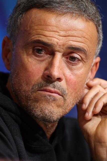 Paris Saint-Germain's Spanish headcoach Luis Enrique addresses a press conference on November 25, 2024 in Munich, southern Germany, on the eve of the UEFA Champions League football match Bayern Munich vs Paris Saint-Germain (PSG). (Photo by FRANCK FIFE / AFP)