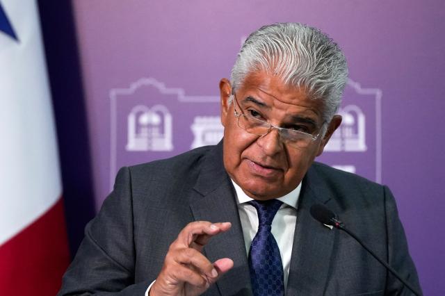 Panama's President Jose Raul Mulino speaks during his weekly press conference at the presidential palace in Panama City on December 26, 2024. A hundred demonstrators rallied on December 23 in front of the US embassy in Panama in rejection of Donald Trump's threat to take back the Panama Canal if the price of tolls for US ships is not reduced. (Photo by ARNULFO FRANCO / AFP)