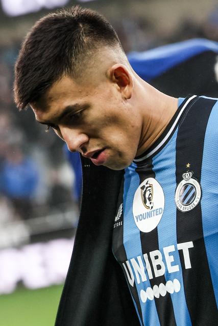 Club's Argentine defender Zaid Romero looks during the Belgian "Pro League" First Division football match between Club Brugge KV and d KVC Westerlo at The Jan Breydel Stadium in Bruges on December 26, 2024. (Photo by BRUNO FAHY / BELGA / AFP) / Belgium OUT