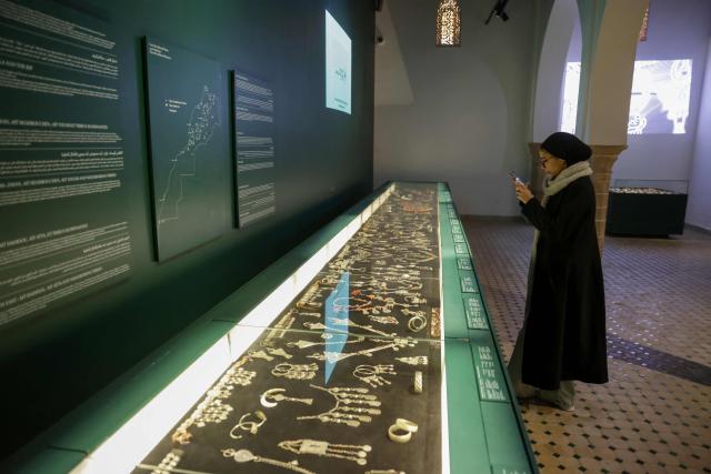 A woman visits the National Jewellery Museum, a part of UNESCO's World Heritage sites, together with the medieval Kasbah of the Udayas, in Morocco's capital Rabat, on December 26, 2024. (Photo by AFP)