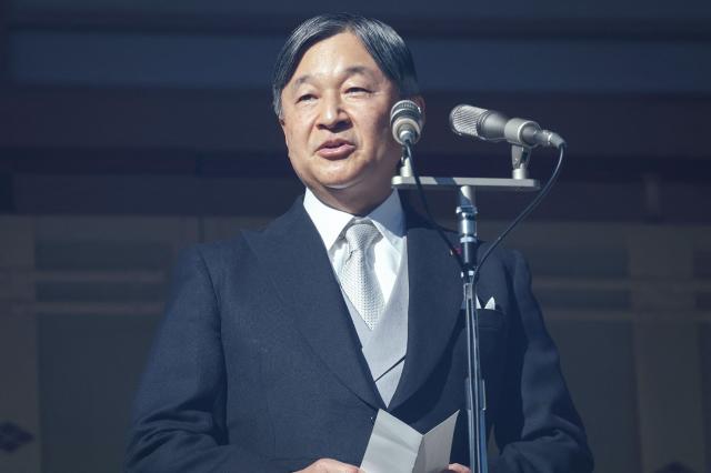 Japan's Emperor Naruhito gives his annual New Year's greetings to well-wishers at the Imperial Palace in Tokyo on January 2, 2025. (Photo by JIJI Press / AFP) / Japan OUT