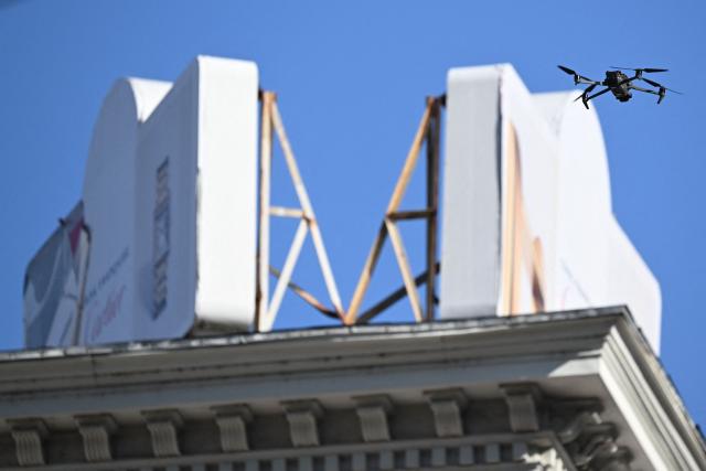 A police drone flies near Bourbon Street in the French Quarter on January 2, 2025 in New Orleans, Louisiana, following a terrorist attack on January 1. At least 15 people were killed and 30 injured on January 1 when a vehicle plowed overnight into a New Year's crowd in the heart of the thriving New Orleans tourist district, authorities in the southern US city said. (Photo by ANDREW CABALLERO-REYNOLDS / AFP)