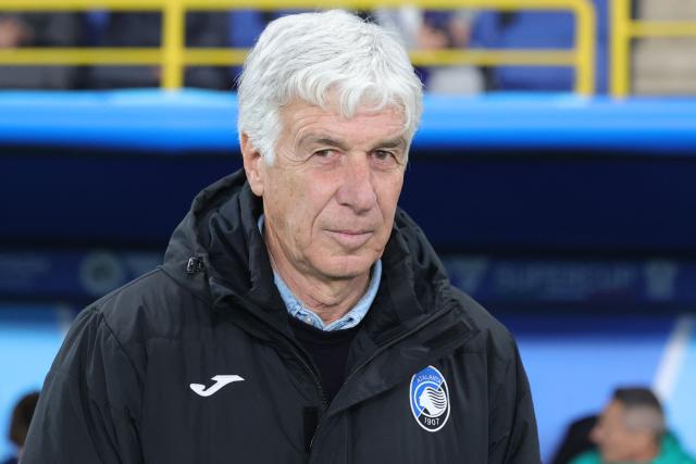 Atalanta's Italian coach Gian Piero Gasperini looks on ahead of the Italian Super Cup semi-final football match Between Inter Milan and Atalanta at the Al -Awwal Park in Riyadh on January 2, 2025. (Photo by Fayez NURELDINE / AFP)