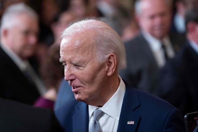 US President Joe Biden departs after hosting the Presidential Citizens Medal presentation ceremony at the White House in Washington, DC, on January 2, 2025. (Photo by Chris Kleponis / AFP)