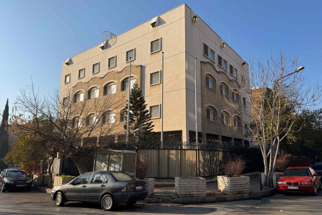 This picture shows the Embassy of Germany in Damascus on January 3, 2025. Syria's de facto leader Ahmed al-Sharaa is due to meet the French and German foreign ministers on January 3, in the highest-level visit by major Western powers under the new authorities in Damascus. (Photo by Omar HAJ KADOUR / AFP)