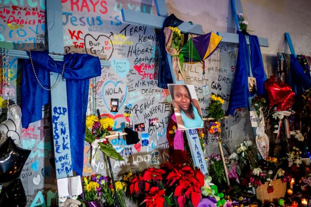 Mourners hold a vigil on Bourbon Street for the victims of the January 1 terrorist attack in New Orleans, Louisiana, on January 4, 2025. At least 15 people were killed and 30 injured on January 1 when a vehicle plowed overnight into a New Year's crowd in the heart of the thriving New Orleans tourist district, authorities in the southern US city said. (Photo by Emily KASK / AFP)