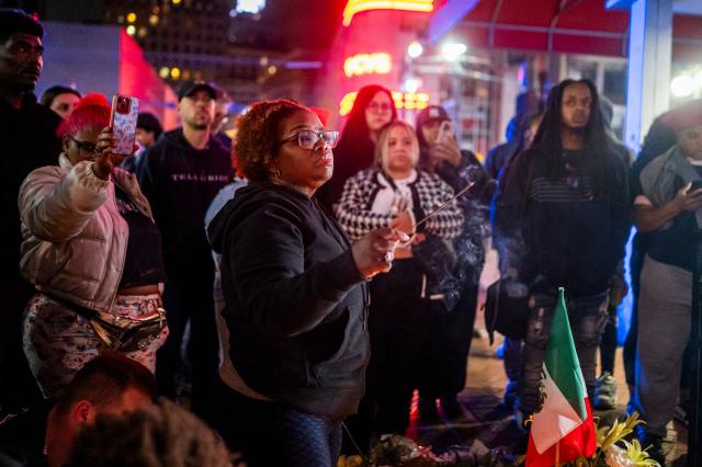 Mourners hold a vigil on Bourbon Street for the victims of the January 1 terrorist attack in New Orleans, Louisiana, on January 4, 2025. At least 15 people were killed and 30 injured on January 1 when a vehicle plowed overnight into a New Year's crowd in the heart of the thriving New Orleans tourist district, authorities in the southern US city said. (Photo by Emily KASK / AFP)