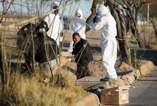 Mexico's Attorney General's Office (FGR) experts and National Guard agents work in the area where a tunnel was found leading to El Paso, Texas, United States, from Ciudad Juarez, Chihuahua State, Mexico, on January 13, 2025. (Photo by Herika Martinez / AFP)