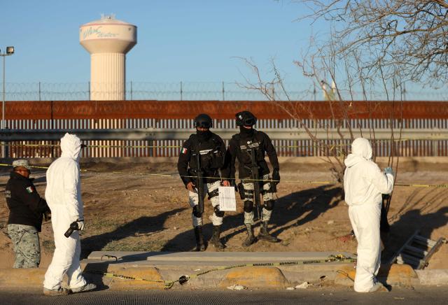 Mexico's Attorney General's Office (FGR) experts and National Guard agents work in the area where a tunnel was found leading to El Paso, Texas, United States, from Ciudad Juarez, Chihuahua State, Mexico, on January 13, 2025. (Photo by Herika Martinez / AFP)