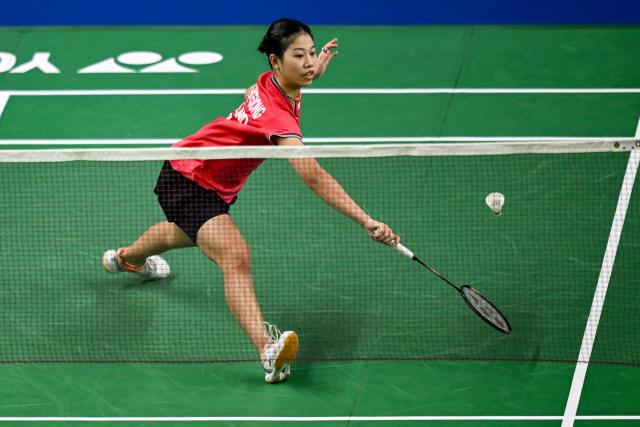 Thailand’s Pornpicha Choeikeewong plays against Japan's Tomoka Miyazaki during their women’s singles match at the Yonex-Sunrise India Open 2025 badminton tournament in New Delhi on January 15, 2025. (Photo by Money SHARMA / AFP)