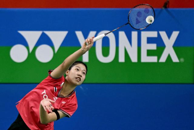 Thailand’s Pornpicha Choeikeewong plays against Japan's Tomoka Miyazaki during their women’s singles match at the Yonex-Sunrise India Open 2025 badminton tournament in New Delhi on January 15, 2025. (Photo by Money SHARMA / AFP)