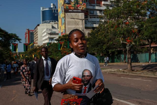 Guests arrive ahead of Mozambique President-elect Daniel Chapo's inauguration at Independence Square in Maputo on January 15, 2025. (Photo by PHILL MAGAKOE / AFP)