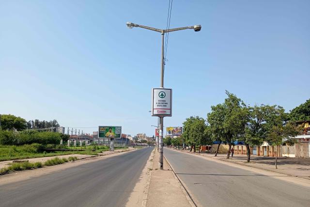 A general view of an empty street in Maputo on January 15, 2025 ahead of Mozambique President-elect Daniel Chapo's inauguration at Independence Square. (Photo by Amilton Neves / AFP)