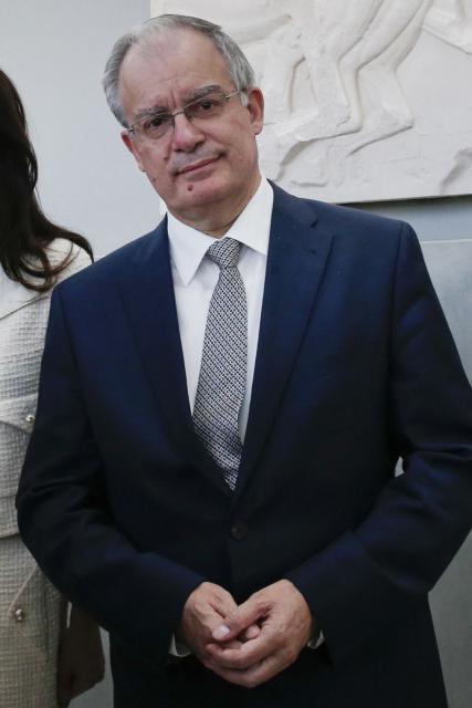 (FILES) This file picture shows then Greek Minister of Culture and Sports Konstantinos Tasoulas during a visit at the Parthenon hall inside the Acropolis museum in Athens on October  15, 2014. Greek Prime Minister on January 15, 2025 nominated a long-term conservative ally, parliament chief Konstantinos Tasoulas, for the post of president. In Greece, the post of the head of state is a largely ceremonial one, with candidates nominated by the premier and voted on by lawmakers for a five-year term. Tasoulas, 65, has been head of parliament since 2019 and is considered close to the conservative New Democracy party's nationalist wing. (Photo by YORGOS KARAHALIS / POOL / AFP)