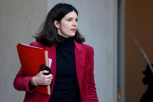 France's Secretary of State for AI and Digital Technology Clara Chappaz leaves after the weekly cabinet meeting at the presidential Elysee Palace in Paris, on Janaury 15, 2025. (Photo by Ludovic MARIN / AFP)