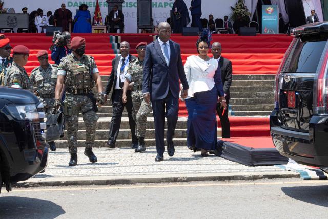 Mozambique President Daniel Chapo (3rd R) and Mozambique First Lady Gueta Chapo (2nd R) leave his inauguration ceremony at Independence Square in Maputo on January 15, 2025. Mozambique swore in Daniel Chapo as president on January 15, 2025 following months of post-election violence that an NGO says has killed more than 300 people.
Vowing "to devote all my energies to defending, promoting and consolidating national unity", Chapo, 48, extends his Frelimo party's 50-year rule of the gas-rich African nation. Opposition candidate Venancio Mondlane claims that the October 2024 election was rigged. (Photo by ALFREDO ZUNIGA / AFP)