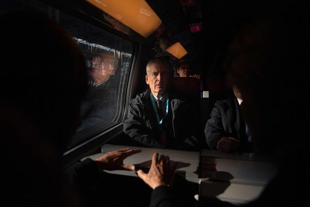 The president of Ouigo Spain and director of the High-Speed Train (TGV) branch for France and Europe at SNCF Voyageurs, Alain Krakovitch, is pictured during the presentation of the compay's two new routes in Spain, between Madrid and Malaga, at Maria Zambrano train station in Malaga on January 15, 2025. Ouigo Spain railway company inaugurated two new routes on January 14, 2025 between Madrid and Andalusia, the final ones planned as part of its deployment strategy launched in 2021, which are expected to allow it to achieve profitability for the first time this year. (Photo by JORGE GUERRERO / AFP)