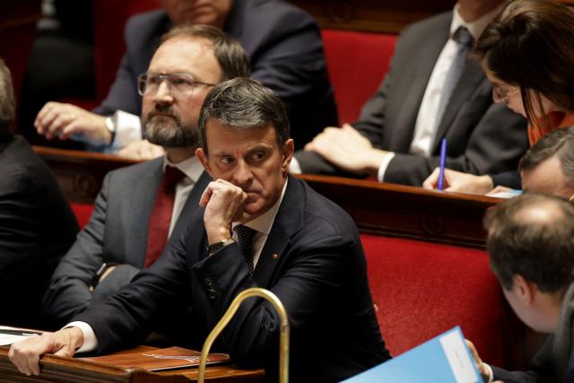 French State Minister for Overseas Manuel Valls looks on during a session of questions to the government at the National Assembly, French Parliament lower house, in Paris on January 15, 2025. (Photo by Thibaud MORITZ / AFP)