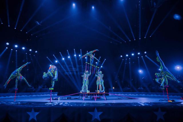 "Bud-X Roses" performs during the opening of the 47th Monte-Carlo International Circus Festival in Monaco on January 17, 2025. (Photo by Frederic DIDES / AFP)