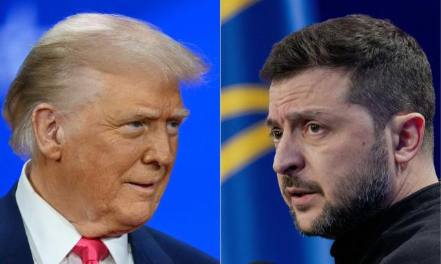 (FILES) (COMBO) This combination of pictures created on February 25, 2025 shows US President Donald Trump (L) on February 22, 2025, and Ukraine's President Volodymyr Zelensky (R) on February 23, 2025. The United States and Ukraine on April 30, 2025 signed a minerals deal after a two-month delay, in what President Donald Trump's administration called a new form of US commitment to Kyiv after the end of military aid. Ukraine said it secured key interests after protracted negotiations, including full sovereignty over its own rare earths, which are vital for new technologies and largely untapped. (Photo by Alex WROBLEWSKI and Tetiana DZHAFAROVA / AFP)