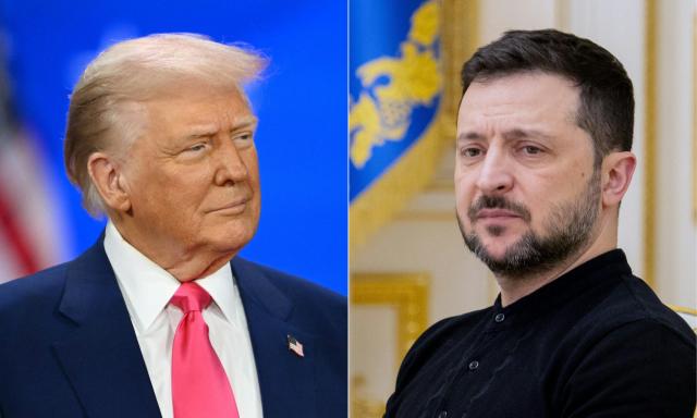 (FILES) (COMBO) This combination of pictures created on February 25, 2025 shows
US President Donald Trump (L) on February 22, 2025, and Ukraine's President Volodymyr Zelensky on February 12, 2025.. The United States and Ukraine on April 30, 2025 signed a minerals deal after a two-month delay, in what President Donald Trump's administration called a new form of US commitment to Kyiv after the end of military aid. Ukraine said it secured key interests after protracted negotiations, including full sovereignty over its own rare earths, which are vital for new technologies and largely untapped. (Photo by Alex WROBLEWSKI and Tetiana DZHAFAROVA / AFP)