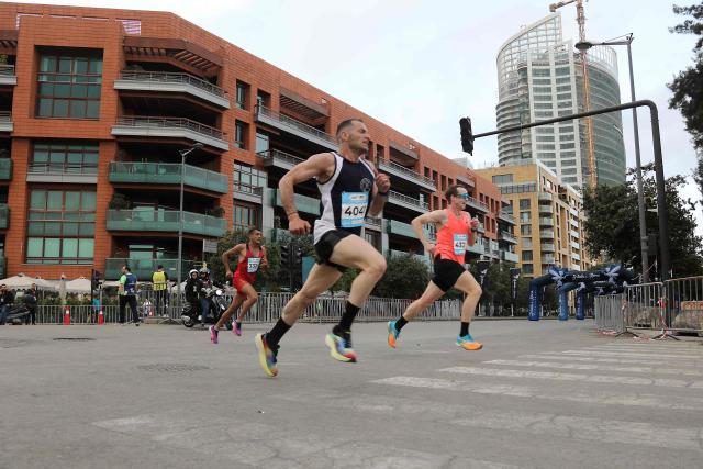 Competitors take part in the annual Beirut Marathon, in the Lebanese capital, on April 1, 2025. (Photo by Ibrahim AMRO / AFP)