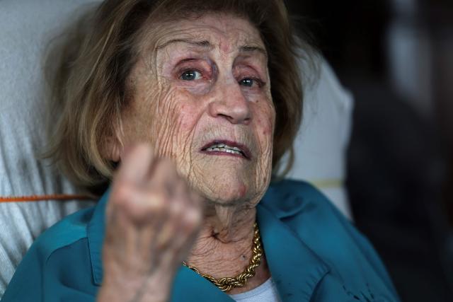 (FILES) French author Marie Vaislic, who was deported to a concentration camp in Germany during the World War ll at the age of 14, speaks during an interview with AFP at her home in Toulouse, southwestern France, on February 21, 2024. Marie Vaislic, a Holocaust survivor who fought to ensure that the horror of the Holocaust would never be forgotten, died on May 1, 2025 in Toulouse at the age of 94, her son Claude Vaislic told AFP, confirming a report in the magazine Le Point. (Photo by Valentine CHAPUIS / AFP)