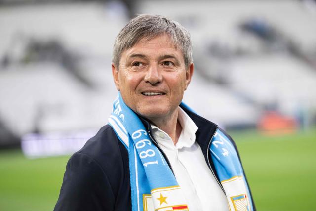 Former Olympique de Marseille's Serbian midfielder Dragan Stojkovic looks on prior to a Legends football match to celebrate the 125th Anniversary of Olympique de Marseille (OM) football club at the Stade Velodrome in Marseille, southern France, on May 2, 2025.  (Photo by MIGUEL MEDINA / AFP)