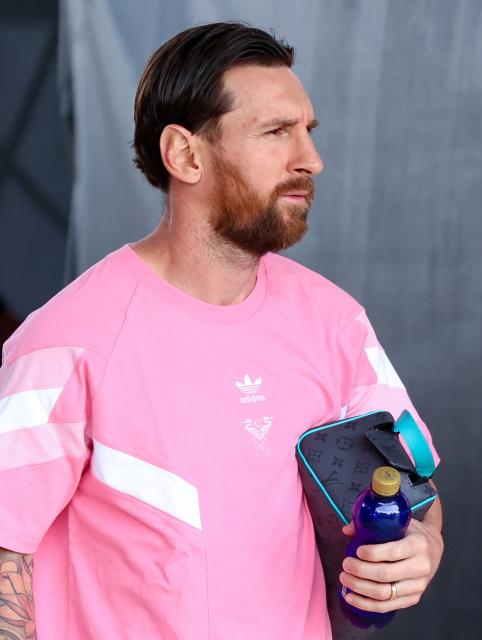 Inter Miami's Argentine forward #10 Lionel Messi arrives for the MLS football match between Inter Miami FC and the New York Red Bulls, at Chase Stadium in Fort Lauderdale, Florida on May 3, 2025. (Photo by Chris Arjoon / AFP)