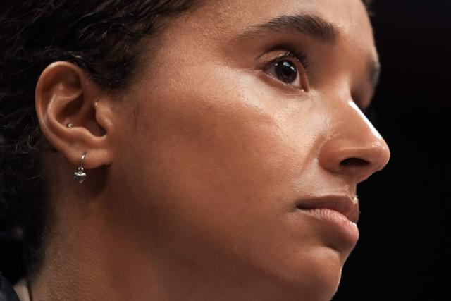 Stephanie Turner, the US fencer who refused to compete against a transgender opponent, testifies during a House Oversight DOGE Subcommittee hearing on trans people in women's sports on Capitol Hill in Washington, DC, on May 7, 2025. (Photo by Oliver Contreras / AFP)