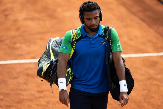 France’s Arthur Fils arrives for his match against Netherlands’ Tallon Griekspoor at the ATP Rome Open tennis tournament at Foro Italico in Rome on May 9, 2025. (Photo by MARCO BERTORELLO / AFP)