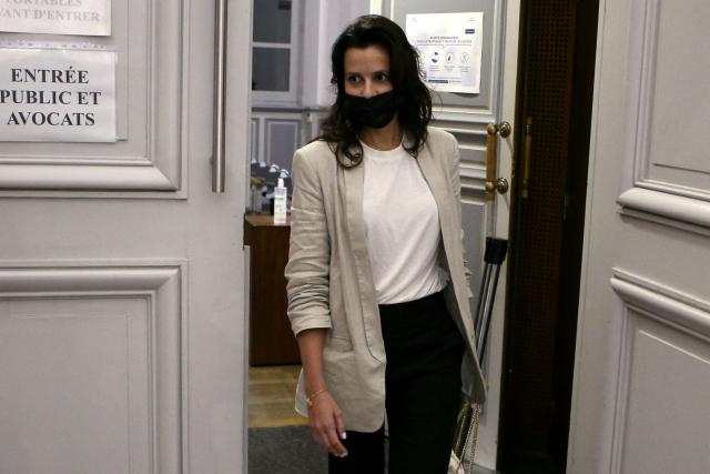 (FILES) Mayor of Grosseto-Prugna Valerie Bozzi walks at the Ajaccio's courthouse, on the French Mediterranean island of Corsica, during their trial on charges of conflict of interests, on September 28, 2021. The deliberation of the trial of the Mayor of Grosseto-Prugna Valerie Bozzi for illegal taking of interests to pay a Ђ50,000 fine to the public treasury will take place in Batista, on the French Mediterranean island of Corsica, on May 12, 2025. (Photo by Pascal POCHARD-CASABIANCA / AFP)