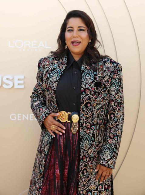 Canadian film director and screenwriter Nisha Ganatra attends the Gold House 4th Gold Gala at the Music Center in Los Angeles, May 10, 2025. Gold Gala, the annual gathering of top Asian Pacific and multicultural leaders, celebrates the 100 most impactful Asian Pacific changemakers in culture and society over the past year. (Photo by Michael Tran / AFP)