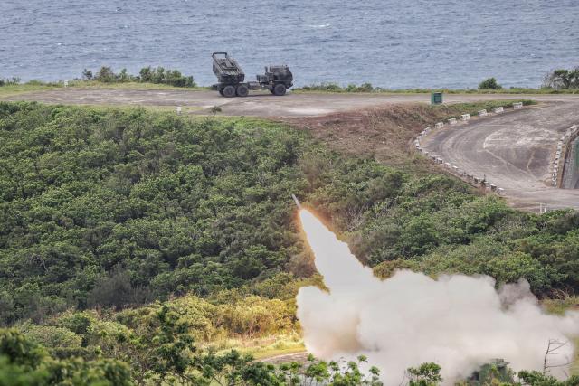 The Taiwanese military conducts its first High Mobility Artillery Rocket System(HIMARS) live-fire test launch at the Jiupeng base in Pingtung on May 12, 2025. (Photo by I-HWA CHENG / AFP)