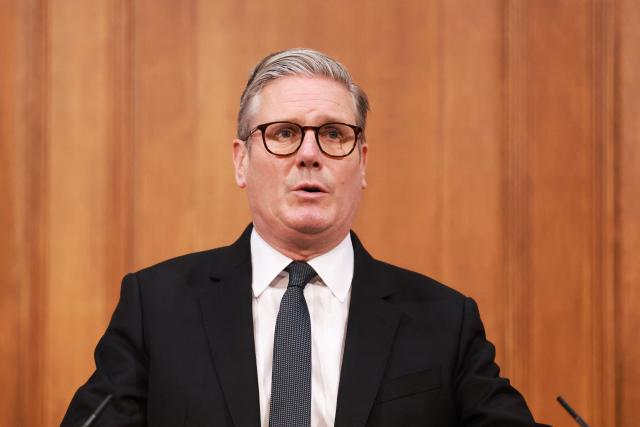 Britain's Prime Minister Keir Starmer delivers a speech during a press conference at the media briefing room of 9 Downing Street, central London, on May 12, 2025 ahead of the publication of the Government’s Immigration White Paper. Prime Minister Keir Starmer vowed on May 12 to "finally take back control" of Britain's borders as his government unveiled policies designed to reduce immigration and fend off rising support for the hard right. (Photo by Ian Vogler / POOL / AFP)