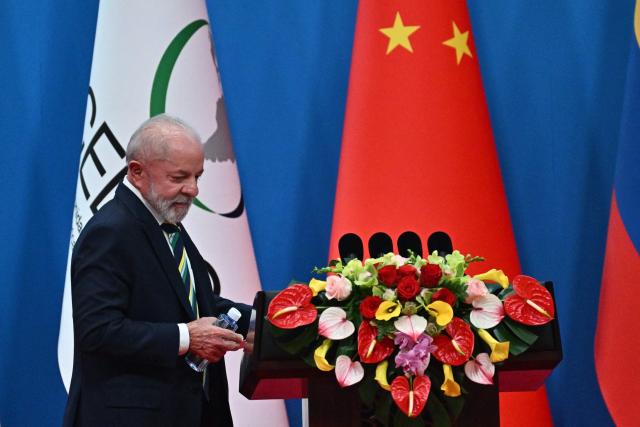 Brazil’s President Luiz Inacio Lula da Silva attends the opening ceremony of the Fourth Ministerial Meeting of the Forum of China and Community of Latin American and Caribbean States (CELAC) in Beijing on May 13, 2025. (Photo by Pedro Pardo / AFP)