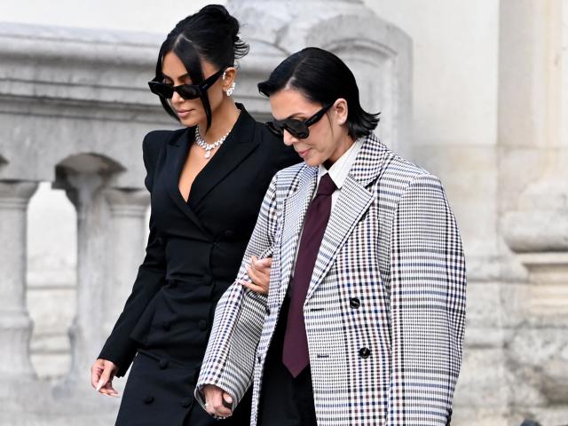 US celebrity Kim Kardashian (L) leaves with her mother Kris Jenner (R) the Assize Court after testifying in a trial over the 2016 robbery that saw her relieved of millions of dollars' worth of jewellery at gunpoint in Paris, on May 13, 2025. The trial of this sensational nine million euro jewellery robbery opened in Paris on April 28, 2025. (Photo by LEO VIGNAL / AFP)