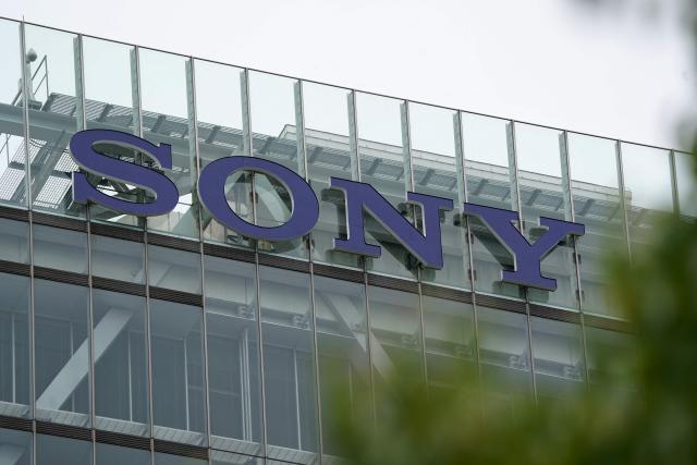 The logo of Japanese entertainment and electronics giant Sony is displayed at the company's headquarters in Tokyo on May 14, 2025. Japanese entertainment and electronics giant Sony on May 14 reported an 18 percent jump in annual net profit but issued a cautious forecast for the financial year that began in April. (Photo by Kazuhiro NOGI / AFP)